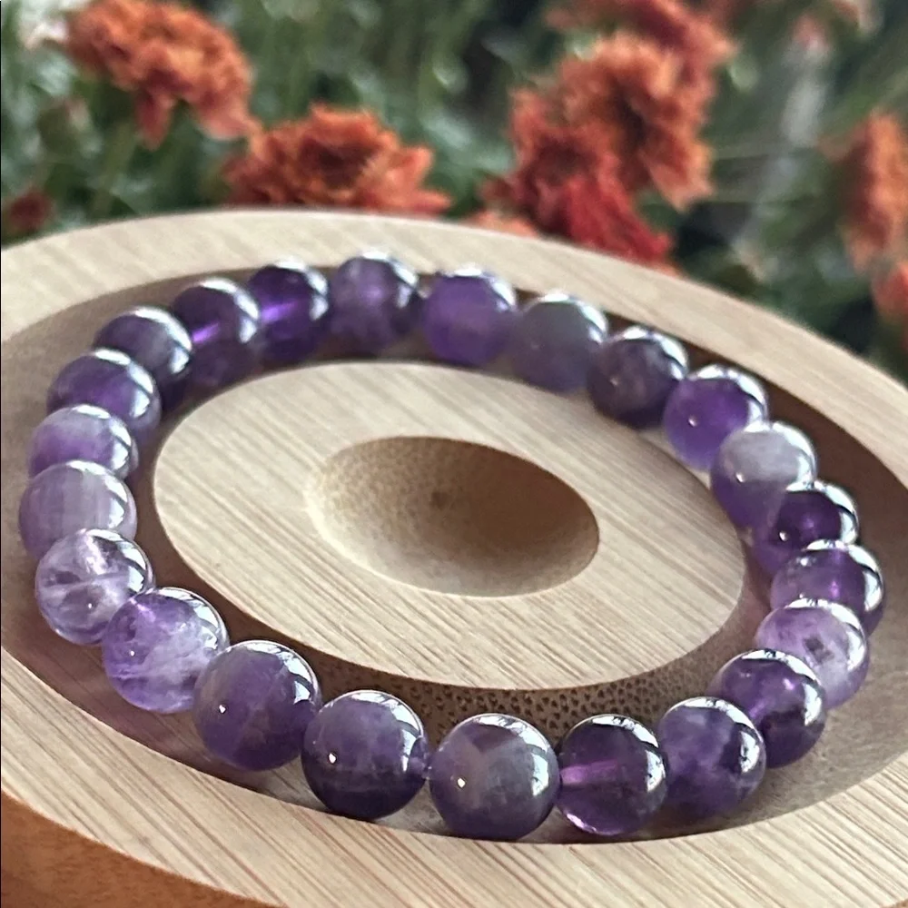 Handmade Amethyst Crystal Beaded Bracelet *